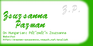 zsuzsanna pazman business card